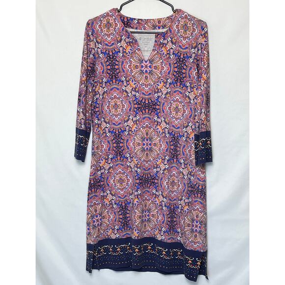 Coolibar Women’s Small Red Blue Oceanside Tunic Dress UPF 50+ Sun Protection - Picture 1 of 7